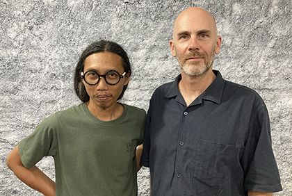 photograph of Chris Miller and Gatot Danar Sulistiyanto